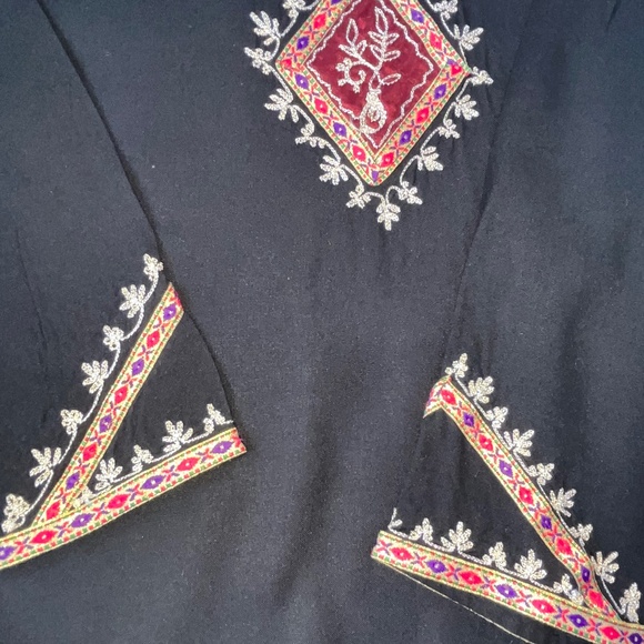 Tunic/dress, or beach/pool cover-up, black, viscose/cotton, XL. - Picture 5 of 15